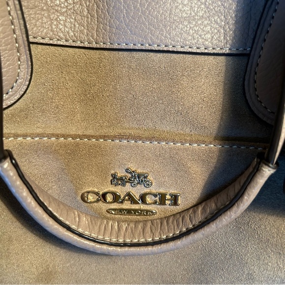 COACH Taupe Suede Leather Shoulder Mickie - Picture 9 of 16